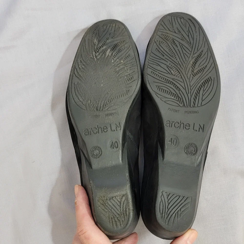 Arche France Slip On Wedge Black Nubuck Shoes Pumps Size 9.5‎ US 40 EU Comfort